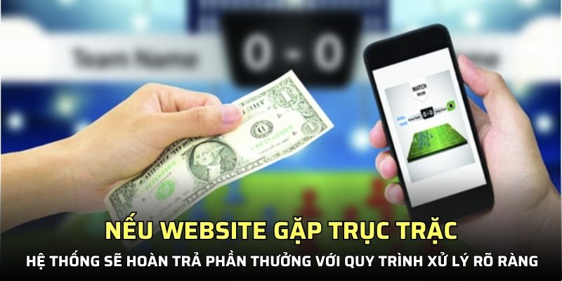 Người chơi sẽ được hoàn trả tiền nếu website trục trặc